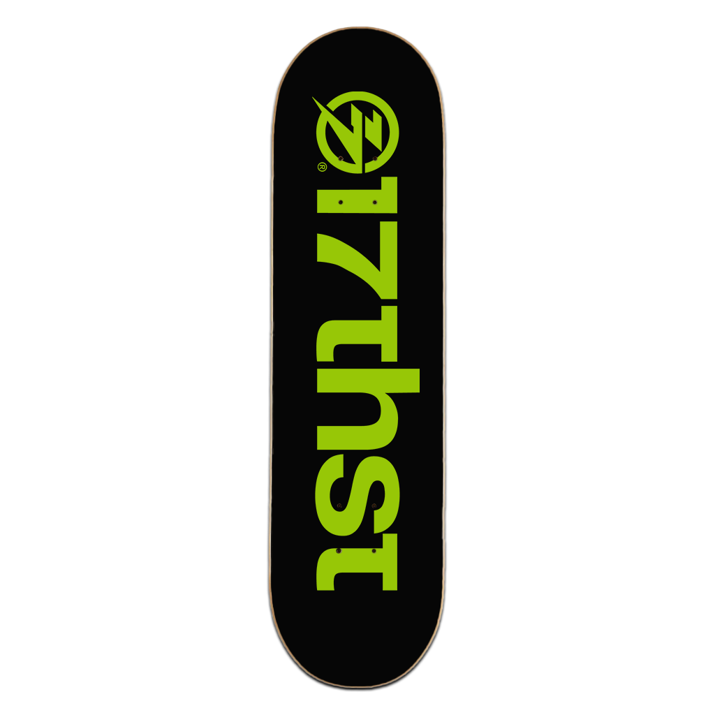 Black + Lime Logo Deck – 17th Street Surf Shop, image size:1024x1024