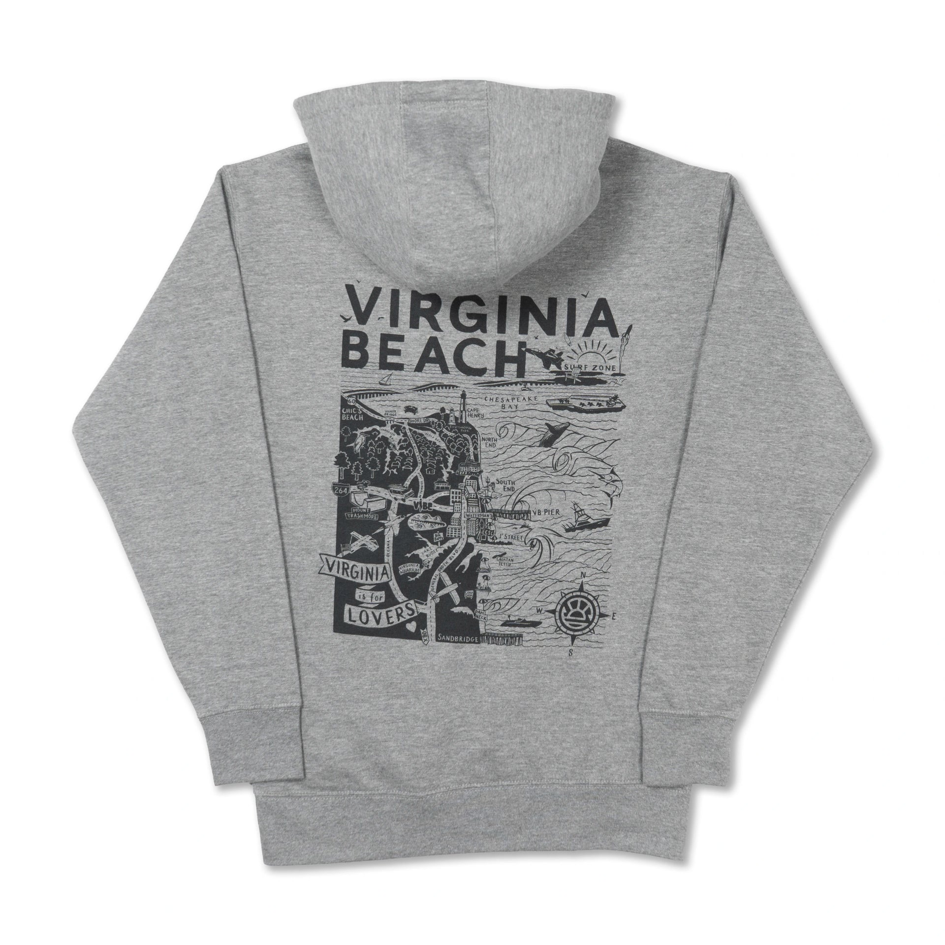 VB Map Hooded Fleece – 17th Street Surf Shop