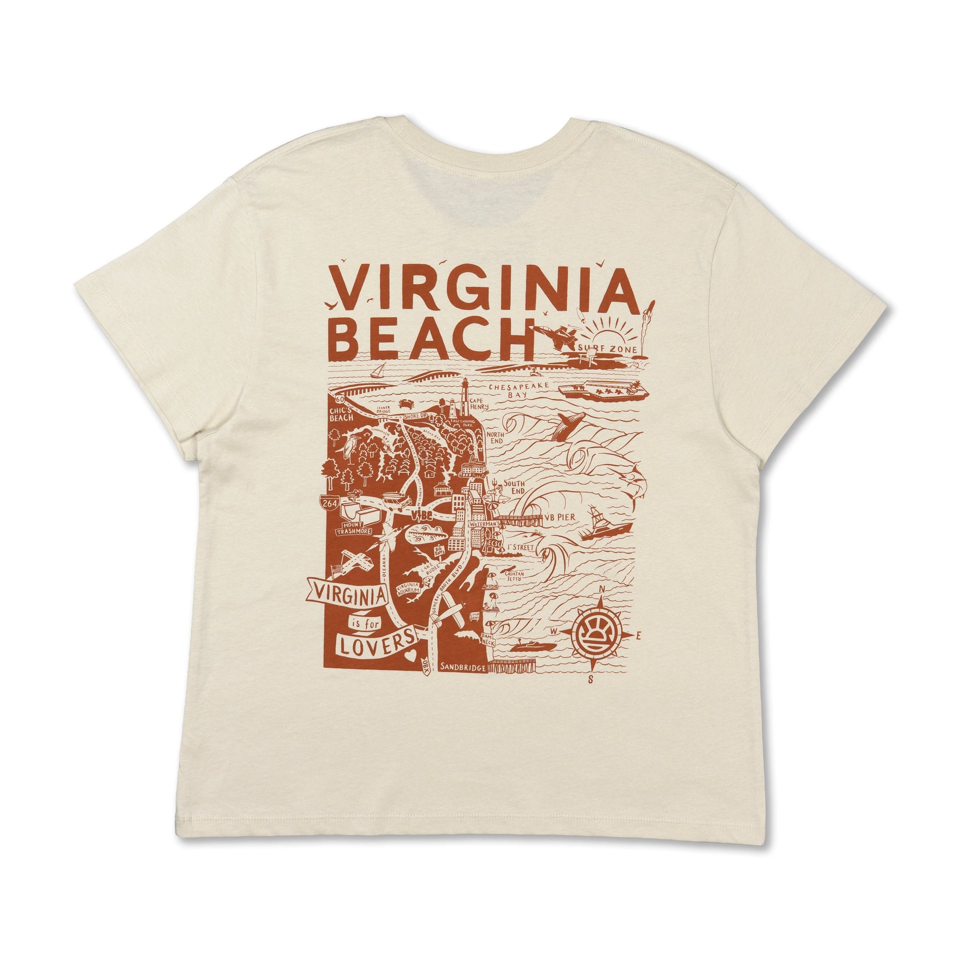 VB Map SS Tee - Women's – 17th Street Surf Shop