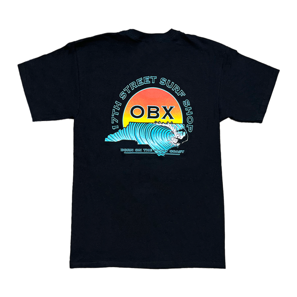 OBX Sunrise Wave S/S Tee- Black