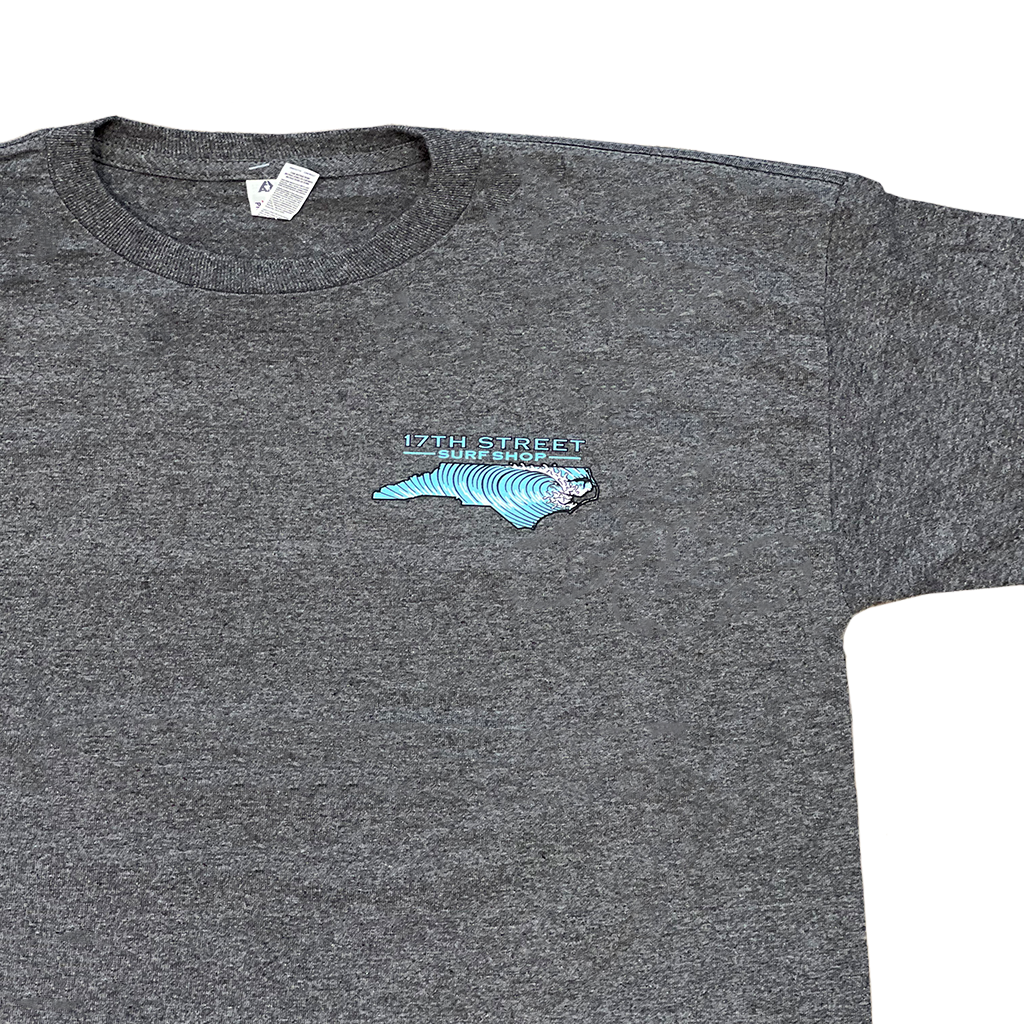 OBX Sunrise Wave S/S Tee- Charcoal Heather